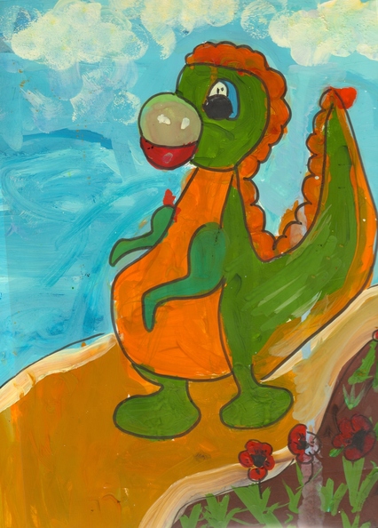 10357 Євгеній Губаров. Вік 3 роки. Динозаврик. Номінація - живопис. Техніка - гуаш.jpg