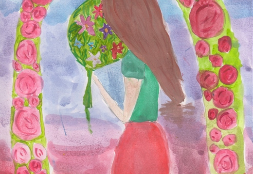 Дівчинка з квітами