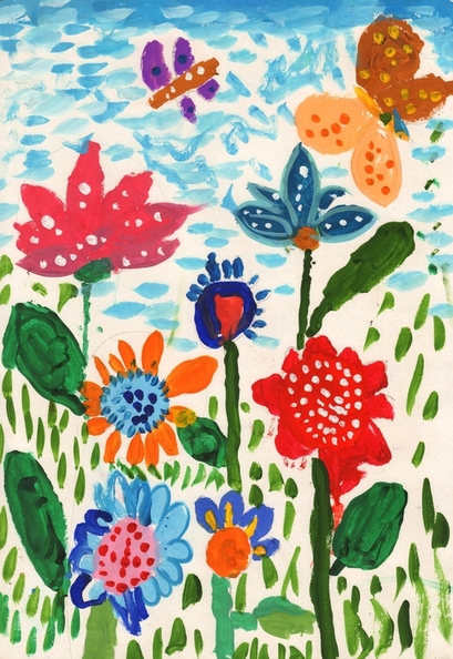16643 Віра Тоболякова. Вік 5 років. Квіти і метелики.Номінація-живопис. Техніка-гуаш..jpg