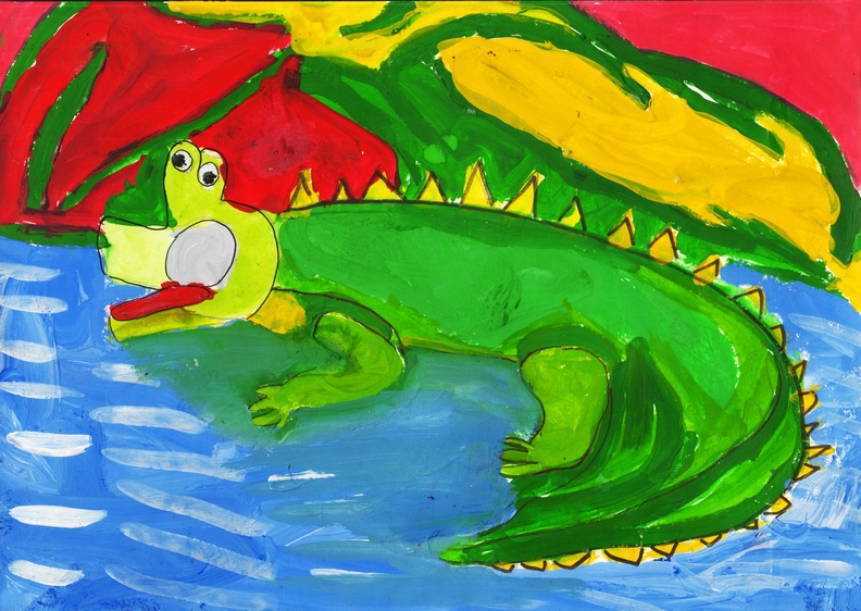 10357 Гліб Пилипенко. Вік 5 років. Крокодил. Номінація-живопис. Техніка-змішана..jpg
