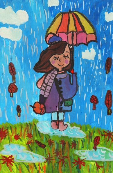 821 Поліна Синельник. Вік 7 років. Дівчинка з парасолькою. Номінація-живопис. Техніка-гуаш..JPG