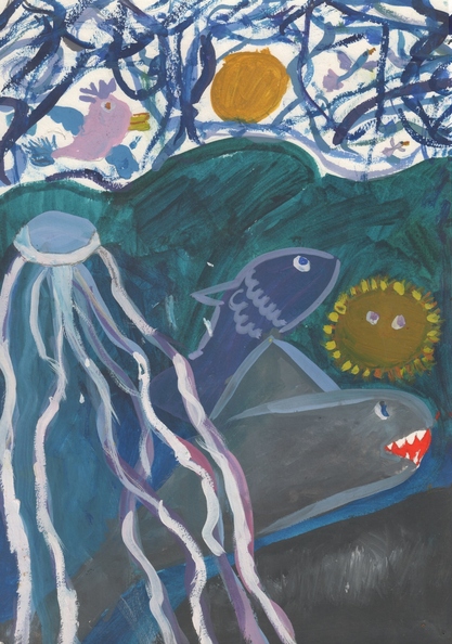 16643 Євгенія Купрієнко. Вік - 8 років. Підводний світ. Номінація - живопис. Техніка - гуаш..jpg
