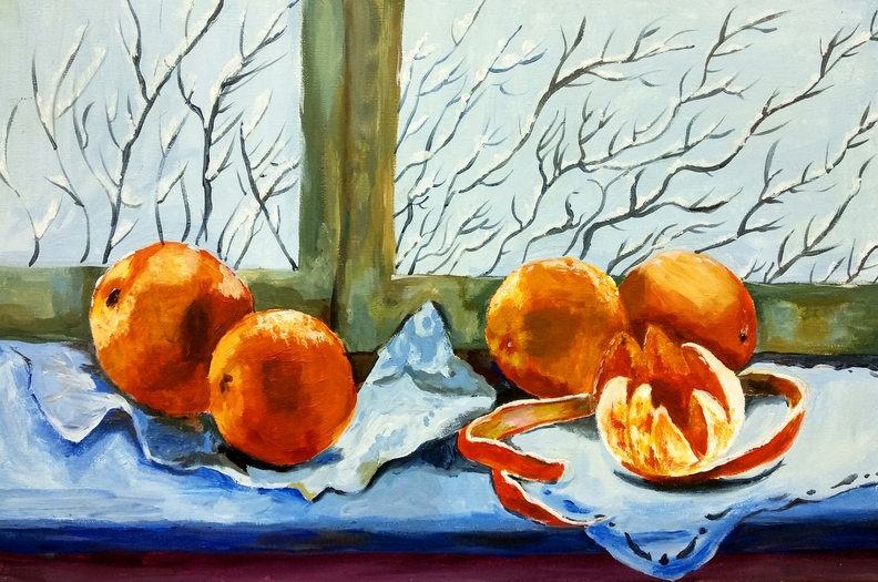 821 Єлизавета Тарковська Зимові апельсини Вік 13 років Номінація живопис Техніка акриловий живопис.jpg
