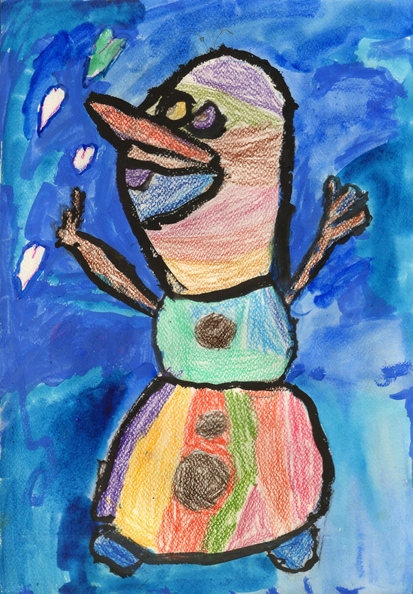 16643 Аліса Кедрова. Вік 6 років. Сніговик. Номінація-живопис. Техніка-гуаш..jpg
