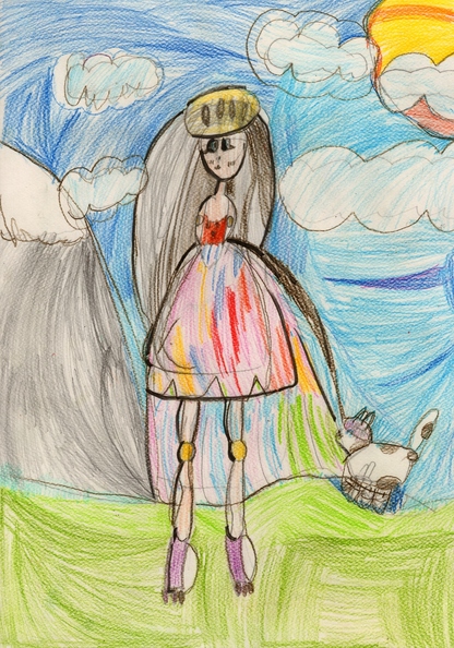 16643 Анна Кожаріна. Вік 6 років. Прогулянка. Номінація-графіка. Техніка-олівці кольорові..jpg