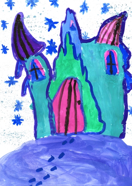 5246 Марія Тюхтій. Вік 6 років. Крижаний замок. Номінація-живопис. Техніка-гуаш..jpg