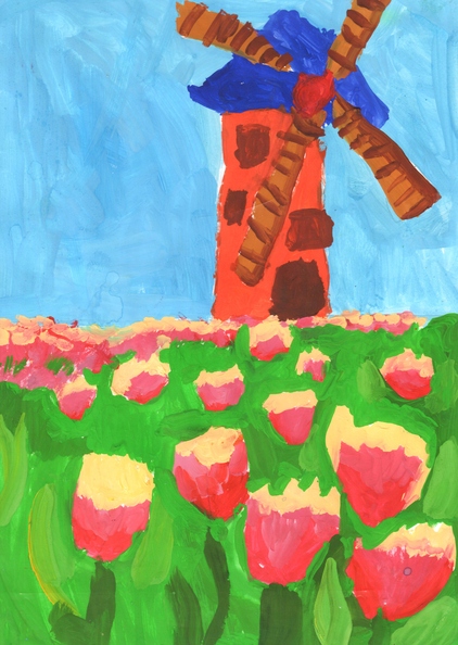 5246 Марія Тюхтій. Вік 6 років. Тюльпани квітнуть. Номінація-живопис. Техніка-гуаш..jpg