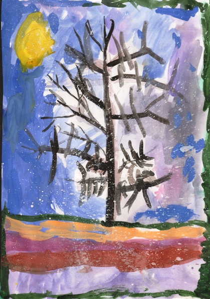 12164 Аліса Гелюта. Вік 5 років. Зимове дерево. Номінація-живопис. Техніка-гуаш..jpg