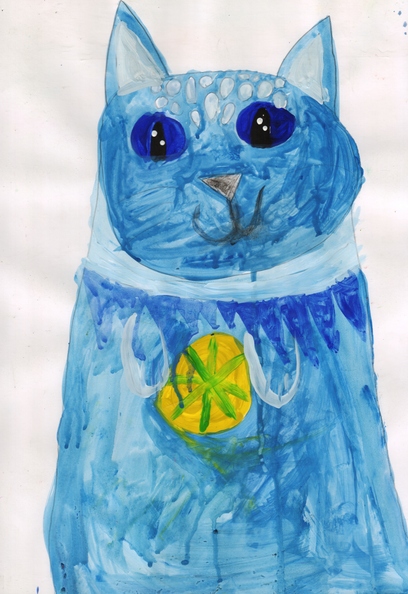 12164 Єва Міглазова. Вік 6 років. Блакитний кіт. Номінація-живопис. Техніка-гуаш..jpg