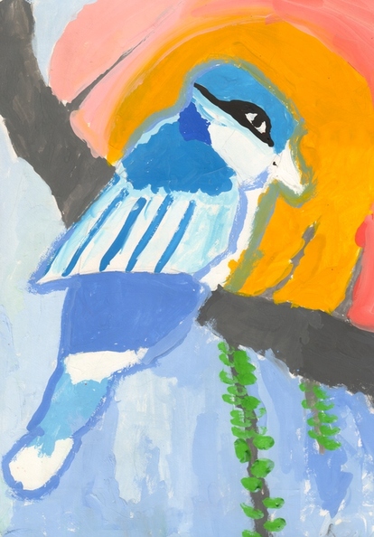 10357 Катерина Ковальчук. Вік 4 роки. Пташка голуб. Номінація-живопис. Техніка-гуаш..jpg