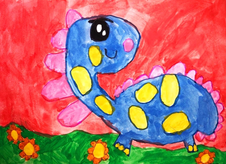 821 Маргарита Чижик Вік 6 років Маленький динозавр Номінація живопис Змішана техніка.jpg