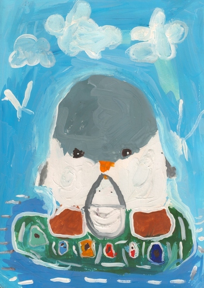 10357 Вікторія Шевчук. Вік 5 років. Пінгвіни обідають. Номінація-живопис. Техніка-гуаш..jpg