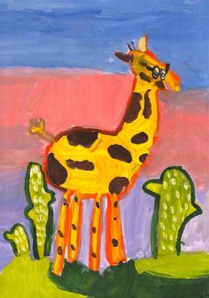 10357 Марія Місан. Вік 8 років. Жирафа в окулярах. Номінація-живопис. Техніка-гуаш..jpg