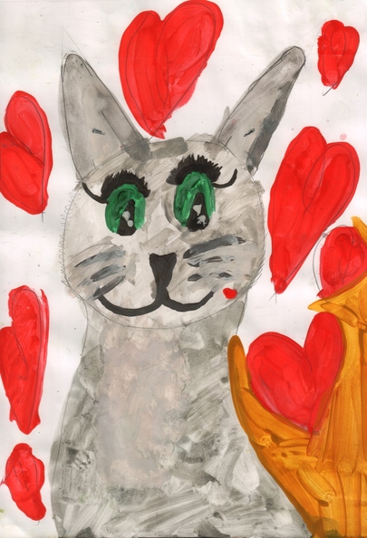 12164 Єва Міглазова Вік 6 років. Котик та серце. Номінація-живопис. Техніка-гуаш..jpg