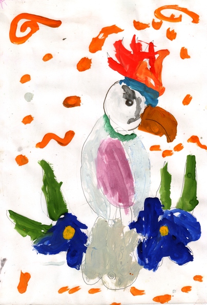 12164 Мила Лопатина Вік 4 роки. Білий папуга. Номінація-живопис. Техніка-гуаш..jpg
