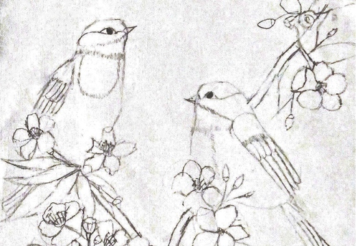 Пташки на квітучому дереві