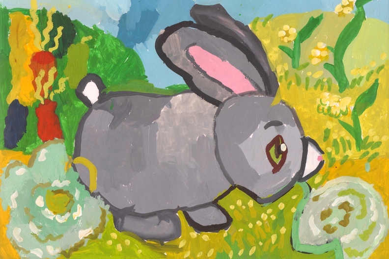 16643 Марія Удер. Вік 7 років. Кролик. Номінація- живопис. Техніка-гуаш..jpg