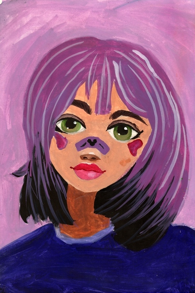 12260 Марія Харламова. Вік 9 років. Дівчина з фіолетовими волосами. Номінація-живопис. Техніка-гуаш..jpg
