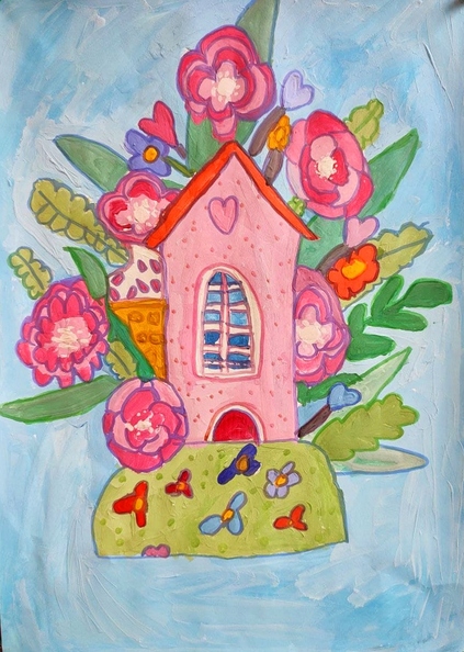 821 Амалія Пономаренко Рожевий будиночок Вік 8 років Номінація живопис Техніка -гуашь.jpg
