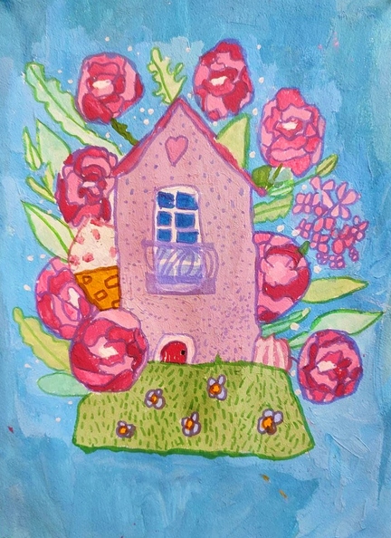 821 Софія Редька Рожевий будинок Вік 8 років Номінація живопис Техніка змішана техніка.jpg