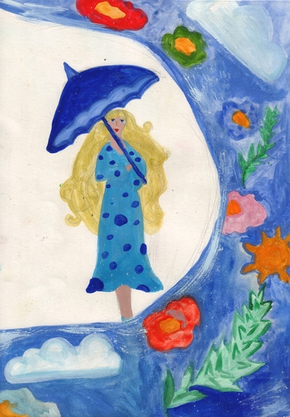 12164 Віра Кострова. Вік 11 років. Дівчина з парасолькою. Номінація-живопис. Техніка-гуаш..jpg