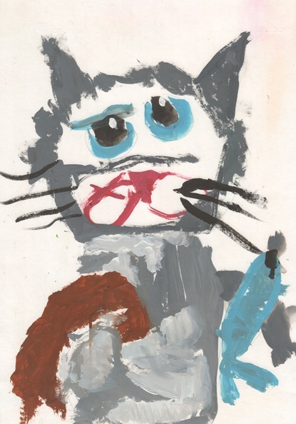 16643 Аліса Сторожук. Вік 2 роки. Кіт. Номінація-живопис. Техніка-гуаш..jpg