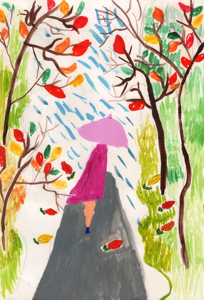 12164 Аріна Кострова. Вік 9 років. Дівчина з парасолею. Номінація-живопис. Техніка-гуаш..jpg