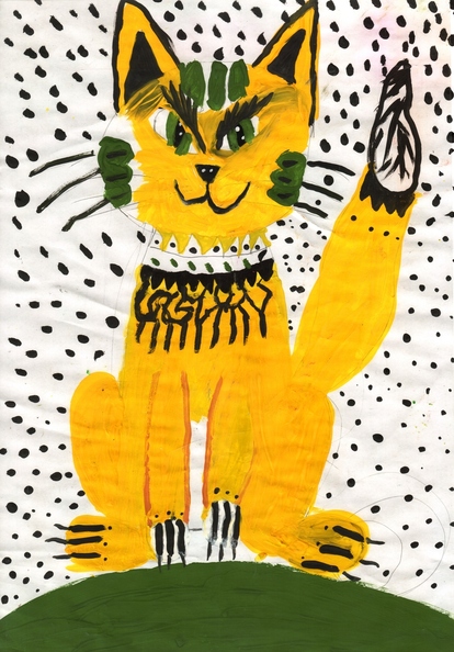 12164 Єва Міглазова. Вік 6 років. Жовтий кіт. Номінація-живопис. Техніка-гуаш..jpg