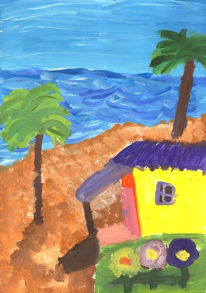 5246 Катерина Слободяник Вік 5 років. Домівка на острові. Номінація-живопис. Техніка-гуаш.jpg