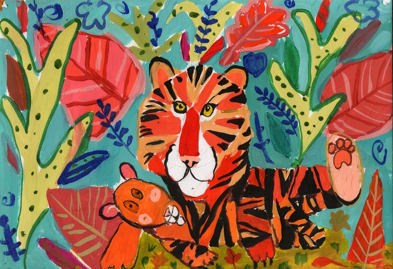 12260 Анна Шушлебіна. Вік 7 років. Тигр і тигреня. Номінація-живопис. Техніка-гуаш..jpg
