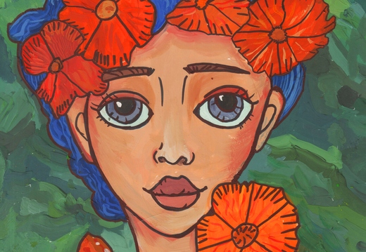 Дівчина з квітами