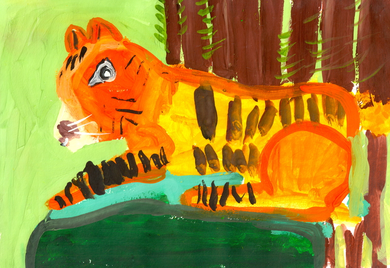 10357 Демід Немикін. Вік 5 років. Тигр на камені. Номінація-живопис. Техніка-гуаш..jpg