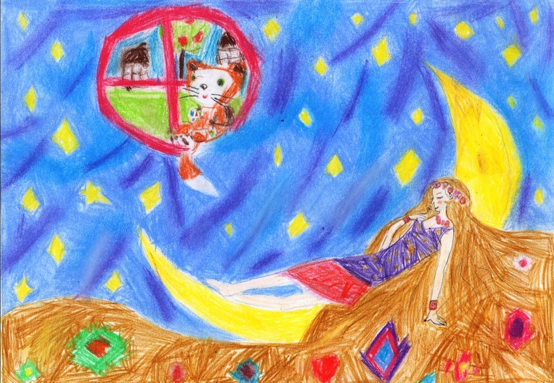 12164 Ксенія Натха. Вік 8 років. Дівчина на місяці. Номінація-живопис. Техніка-олівці..jpg