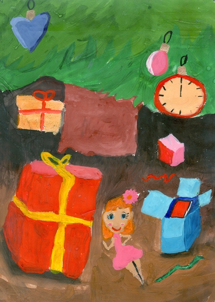 5246 Аміна Хакірова. Вік 7 років. Новорічні подарунки. Номінація-живопис. Техніка-гуаш..jpg