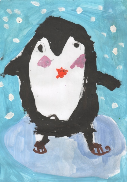 5246 Мар`ян Алтухов. Вік 5 років. Пінгвін у ковзанах. Номінація-живопис. Техніка-гуаш..jpg