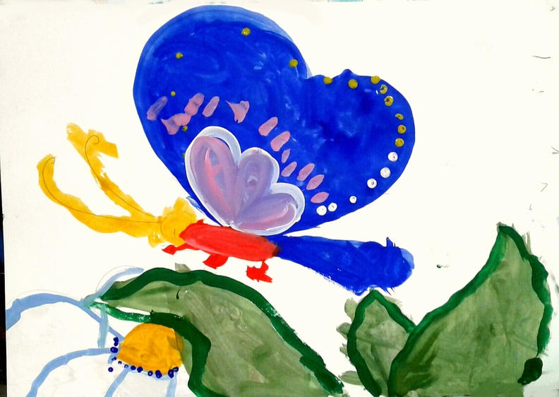 18020 Аліна Шекерлі. Вік 3 років. Веселий метелик. Номінація - живопис. Техніка - гуаш.jpg