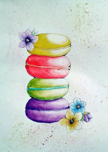 18020 Єва Дзюра. Вік 8 років. Макаруні. Номінація - живопис. Техніка - акварель, гелева ручка.jpg