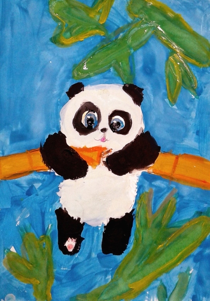 18020 Наталія Алфьорова. Вік 6 років. Грайлива панда. Номінація - живопис. Техніка - гуаш.jpg