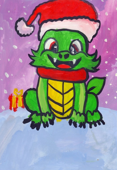 821. Автор - Даскалиця Анастасія. Вік 7 років. Дракончик. Номінація - живопис. Техніка - гуаш..jpg