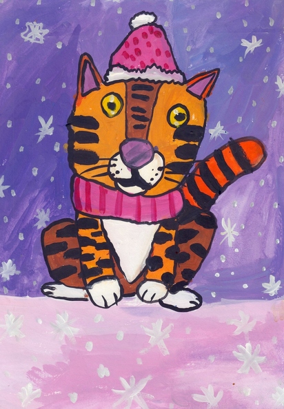 821. Автор - Даскалиця Анастасія. Вік 7 років. Тигреня. Номінація - живопис. Техніка - гуаш..jpg