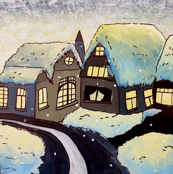 821. Автор - Романюк Марія. Вік 12 років. Зима. Номінація - живопис. Техніка - акриловий живопис.jpg