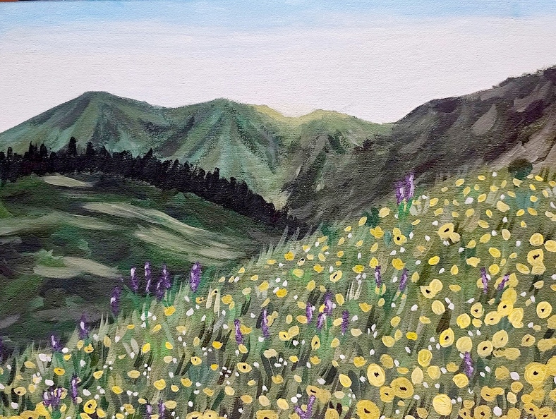 1-821. Автор - Любас Аліса. Вік 13 років. В горах. Номінація - живопис. Техніка - акриловий живопис.jpg