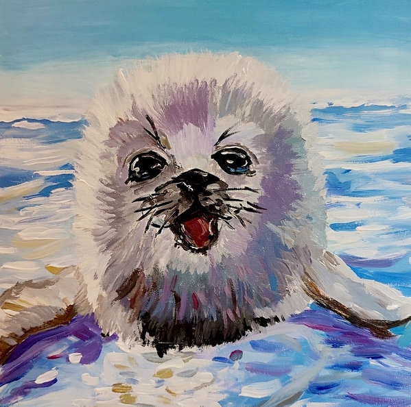 1-821. Автор - Франчук Анастасія. Вік 11 років. Тюлень. Номінація - живопис. Техніка - акриловий живопис.jpg