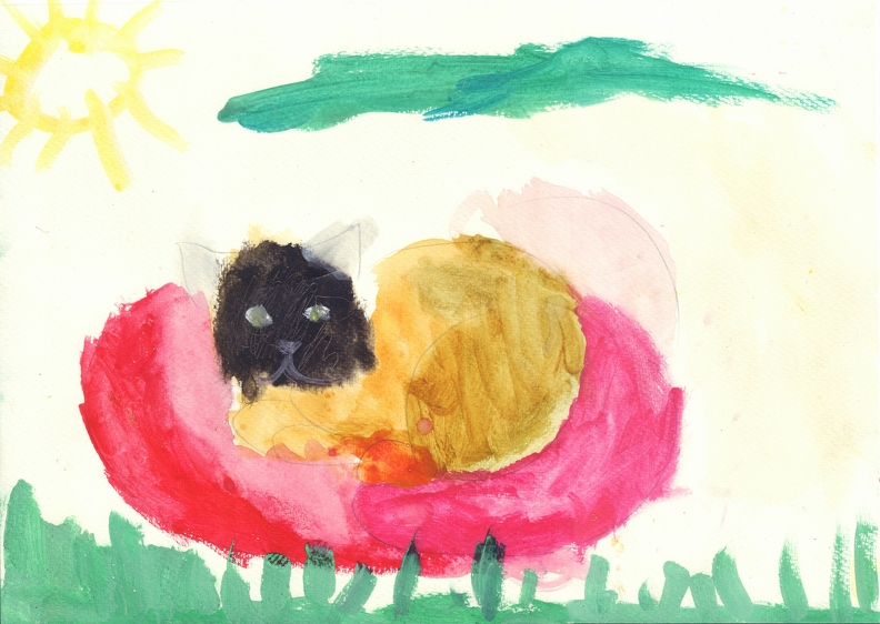 21416. Автор - Волкова Поліна. Вік 3 роки. Котик. Номінація - живопис. Техніка - акварель. 1.jpg