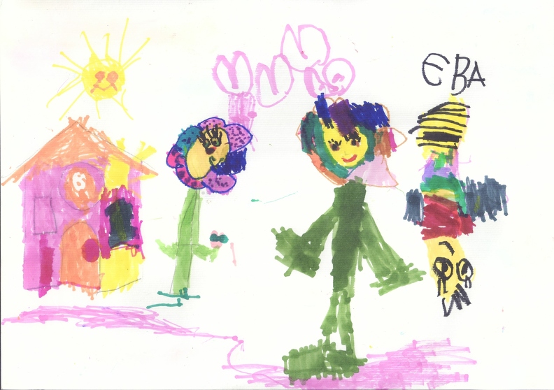 21416. Автор - Пушкарьова Єва. Вік 6 років. Фантазійні квіти. Номінація - графіка. Техніка - маркери..jpg