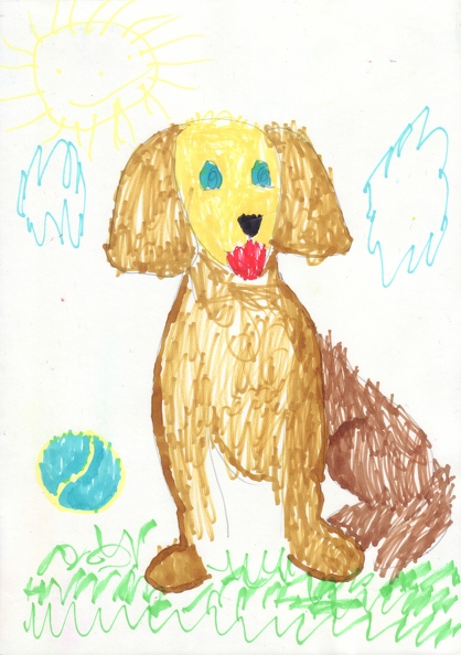 21416. Автор - Санта Санта. Вік 5 років. Песик. Номінація - графіка. Техніка - маркери..jpg