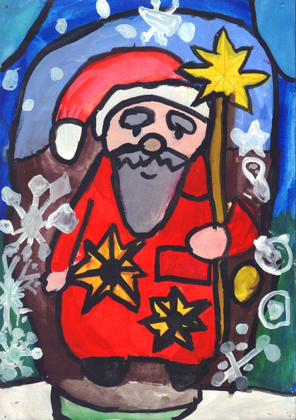 01-821. Автор - Мерега Евеліна. Вік 8 років. Святий Миколай. Номінація - живопис. Техніка - гуаш..jpg