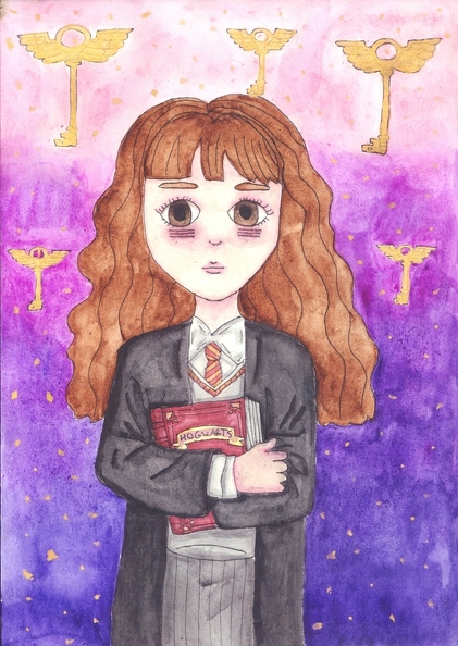 01-821. Автор - Кузьмінська Марта. Вік 11 років. Герміона. Номінація - живопис. Техніка - акварель..jpg