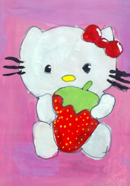 03-18020. Автор - Воскобойникова Єлизавета. Вік 6 років. Kitty. Номінація - живопис. Техніка - змішана..jpg