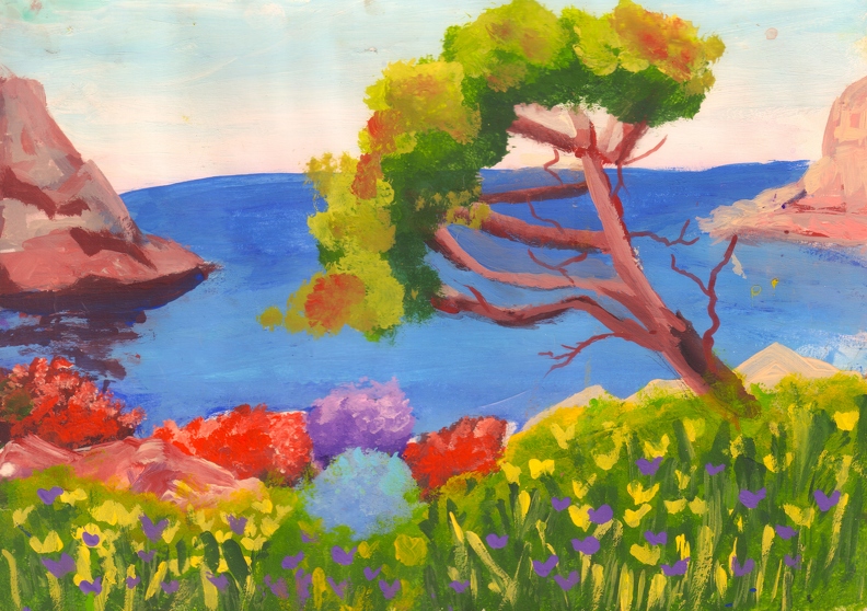 03-18020. Автор - Ємельянов Денис. Вік 9 років. Квітуче узбережжя. Номінація - живопис. Техніка - Акрил..jpg